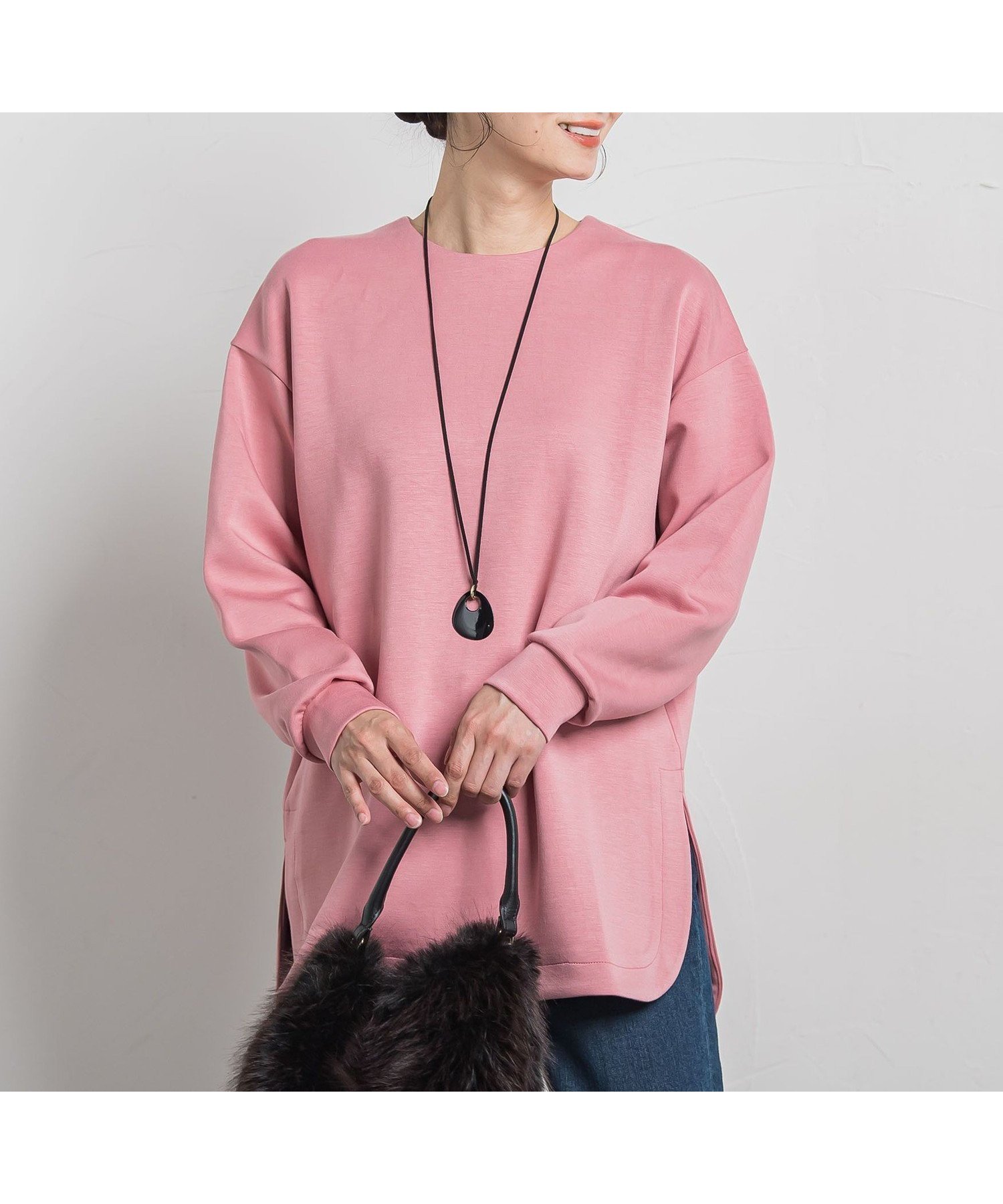【ロートレ アモン/LAUTRE AMONT】の【WEB限定】ふんわリッチプルオーバー≪手洗い可能≫ インテリア・キッズ・メンズ・レディースファッション・服の通販 founy(ファニー) 　ファッション　Fashion　レディースファッション　Fashion for Women　トップス・カットソー　Cut & Sew Tops　カジュアルプルオーバー・ニットトップス　Pullovers & Knit Tops / Casual Pullovers　イエロー　Yellow　秋　Autumn　シンプル　Simple, Minimal　ストレッチ　Stretch, Stretchy Fabric　スリット　Slit, Slit Detail　ラウンド　Round, Round Neck　リラックス　Relax, Relaxed Fit　A/W・秋冬　Autumn/Winter　エレガント 上品　Elegant　ビジネス 仕事 通勤　Business / Work / Commuting　2025年　2025　2025-2026秋冬・A/W　Autumn/Winter 2025–26 AW25–26　ピンク|ID: prp329100004735744 ipo3291000000034231678