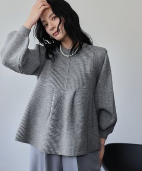 【ガール/GIRL】 ボリュームスリーブ ペプラム ニット プルオーバー人気、トレンドファッション・服の通販 founy(ファニー) ファッション Fashion レディースファッション Fashion for Women トップス・カットソー Cut & Sew Tops ニット Knit Tops & Sweaters カジュアルプルオーバー・ニットトップス Pullovers & Knit Tops / Casual Pullovers ボリューム袖・フリルスリーブブラウス Voluminous & Ruffle Sleeves / Puffy Sleeve Tops 畦 Ribbed Knit ガーリー Girly, Feminine Style コクーン Cocoon, Cocoon Silhouette スリーブ Sleeve, Long Sleeve / Short Sleeve ペプラム Peplum, Flared Hem ミドル Middle Length, Mid Height A/W・秋冬 Autumn/Winter 再入荷 Restock / Back in Stock エレガント 上品 Elegant |ID:prp329100004735808