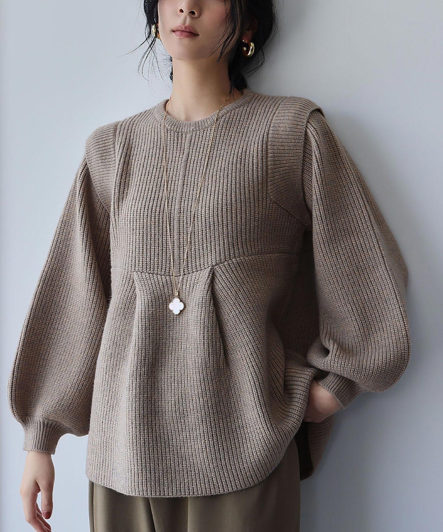【ガール/GIRL】のボリュームスリーブ ペプラム ニット プルオーバー インテリア・キッズ・メンズ・レディースファッション・服の通販 founy(ファニー) 　ファッション　Fashion　レディースファッション　Fashion for Women　トップス・カットソー　Cut & Sew Tops　ニット　Knit Tops & Sweaters　カジュアルプルオーバー・ニットトップス　Pullovers & Knit Tops / Casual Pullovers　ボリューム袖・フリルスリーブブラウス　Voluminous & Ruffle Sleeves / Puffy Sleeve Tops　畦　Ribbed Knit　ガーリー　Girly, Feminine Style　コクーン　Cocoon, Cocoon Silhouette　スリーブ　Sleeve, Long Sleeve / Short Sleeve　ペプラム　Peplum, Flared Hem　ミドル　Middle Length, Mid Height　A/W・秋冬　Autumn/Winter　再入荷　Restock / Back in Stock　エレガント 上品　Elegant　MO|ID: prp329100004735808 ipo3291000000034209009