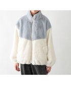 【グローバルワーク/GLOBAL WORK / KIDS】の洗える防風ふわもこブルゾン/キッズ/577750 アイボリー×サックス切替08|ID: prp329100004735834 ipo3291000000035033285