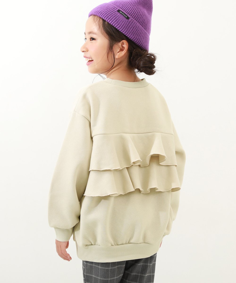 【デビロック/devirock / KIDS】のバックフリル 裏起毛 トレーナー トレーナー トップス 25AW インテリア・キッズ・メンズ・レディースファッション・服の通販 founy(ファニー) ファッション Fashion キッズファッション Fashion for Kids トップス・カットソー Cut & Sew Tops デニム Denim, Jeans Material トレーナー Sweatshirt, Trainer フリル Frill, Ruffle おすすめ Recommended / Our Picks 2025年 2025 2025-2026秋冬・A/W Autumn/Winter 2025–26 AW25–26 アイボリー|ID: prp329100004735835 ipo3291000000034774590