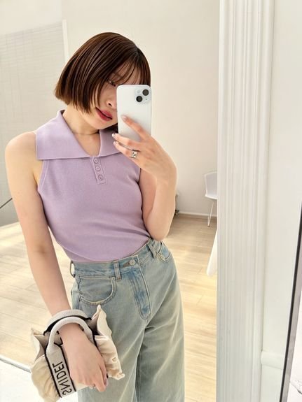 【スナイデル/SNIDEL】のSustainable襟付きニットプルオーバー インテリア・キッズ・メンズ・レディースファッション・服の通販 founy(ファニー) 　ファッション　Fashion　レディースファッション　Fashion for Women　トップス・カットソー　Cut & Sew Tops　ニット　Knit Tops & Sweaters　カジュアルプルオーバー・ニットトップス　Pullovers & Knit Tops / Casual Pullovers　エレガント 上品　Elegant　クラシック　Classic, Timeless Style　クロップド　Cropped, Short Length　サマー　Summer, Summer Style　スマート　Smart, Elegant　トレンド　Trend, Trending Now　ボーダー　Border, Stripe　モダン　Modern, Contemporary　ラベンダー　Lavender　ワッフル　Waffle, Waffle Knit　LAV[071]|ID: prp329100004735864 ipo3291000000034209305
