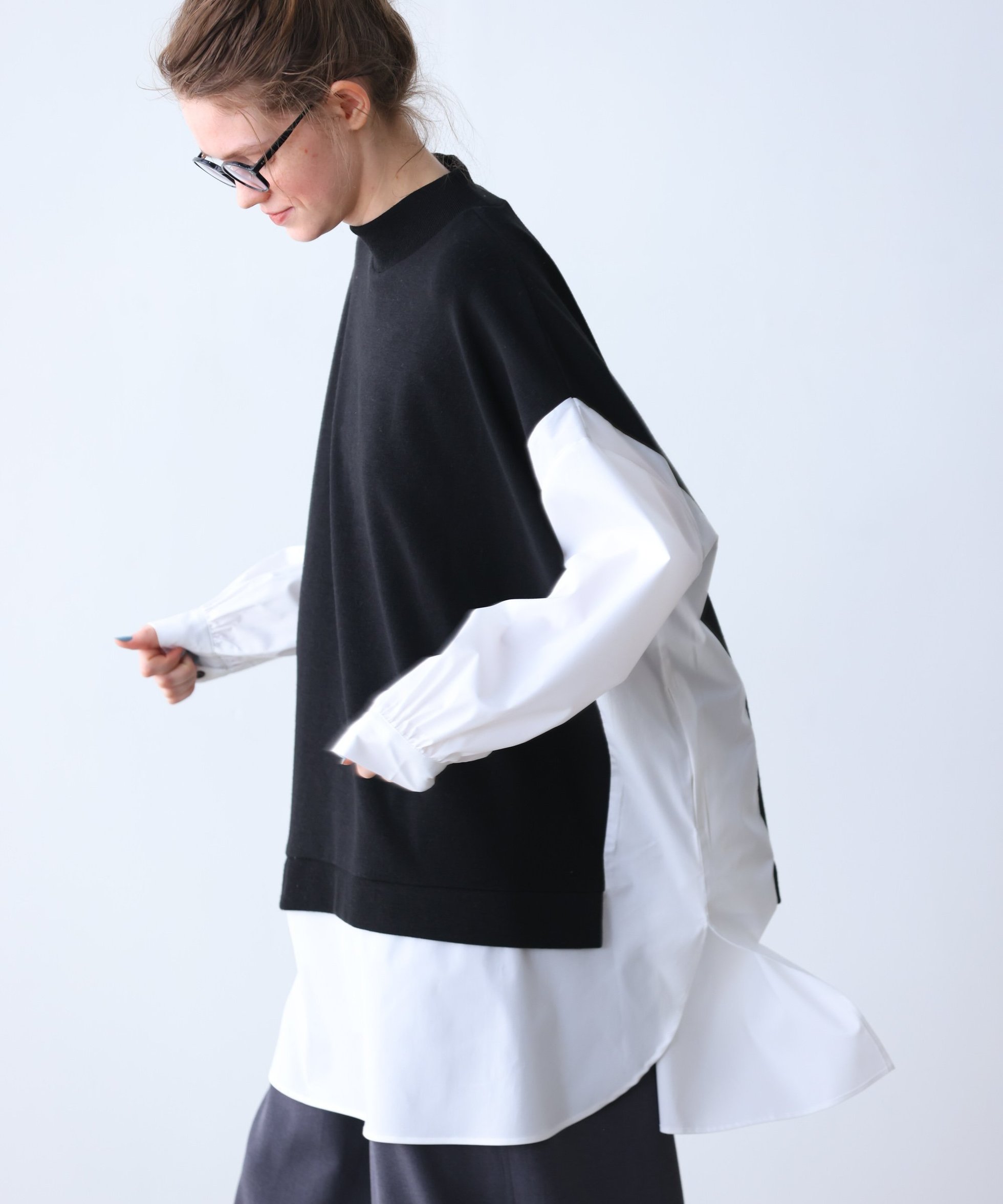 【ビーアパートメント/b apartment / MEN】の「KELEN / ケレン」ニットコンビトップス インテリア・キッズ・メンズ・レディースファッション・服の通販 founy(ファニー) 　ファッション　Fashion　メンズファッション　Fashion for Men　トップス・カットソー　Cut & Sew Tops　ニット・セーター / 定番トップス　Knit Tops & Sweaters　アイビー　Ivy Pattern　コレクション　Collection, Seasonal Line　コンビ　Combo, Combination Style　スタンダード　Standard, Basic　ストライプ　Stripe, Striped Pattern　ストレート　Straight, Straight Cut　セーター　Sweater, Knitwear　ダウン　Down, Puffer　チェック　Check, Plaid, Tartan　チュニック　Tunic, Long Top　トレンド　Trend, Trending Now　ベスト　Vest, Waistcoat　モックネック　Mock Neck, Short Turtleneck　ロング　Long, Long-Length　A/W・秋冬　Autumn/Winter　冬　Winter / This Winter　再入荷　Restock / Back in Stock　エレガント 上品　Elegant　2025年　2025　2025-2026秋冬・A/W　Autumn/Winter 2025–26 AW25–26　BLACK|ID: prp329100004735876 ipo3291000000034209353