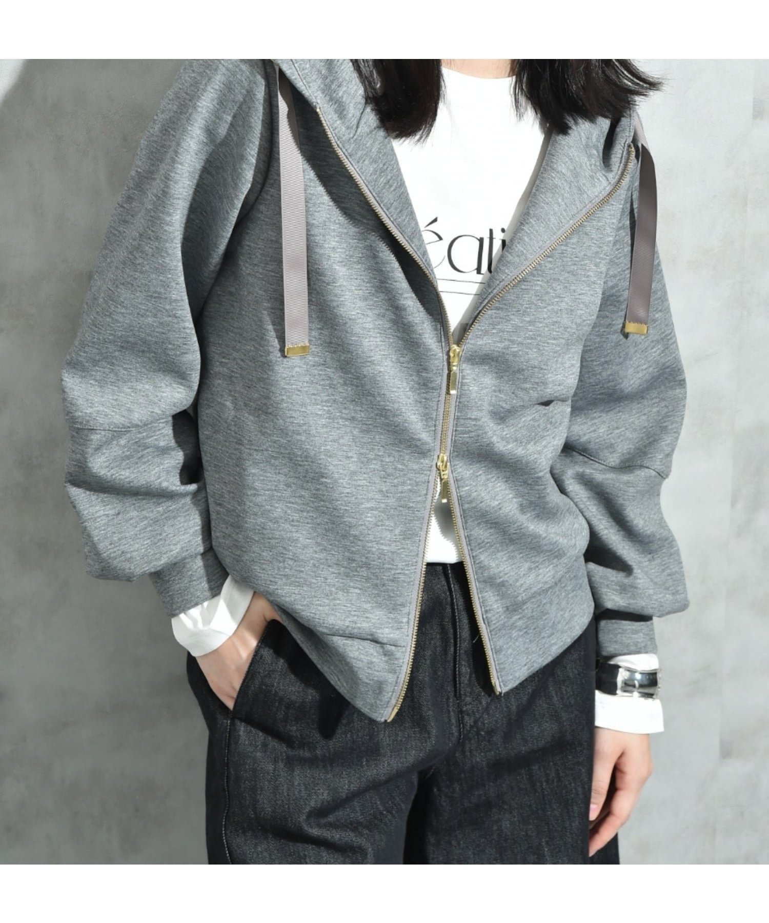 【インタープラネット/INTERPLANET】のダンボールZIPパーカー インテリア・キッズ・メンズ・レディースファッション・服の通販 founy(ファニー) ファッション Fashion レディースファッション Fashion for Women トップス・カットソー Cut & Sew Tops レディースパーカー・カジュアルフーディー Casual Hoodies & Sweatshirts エアリー Airy Texture コンパクト Compact, Small Size 切替 Switching, Contrast Panel 軽量 Lightweight, Ultra Light スリーブ Sleeve, Long Sleeve / Short Sleeve パーカー Hoodie, Parka ベーシック Basic, Essential ダークグレー|ID: prp329100004736083 ipo3291000000034453558