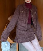 【ロイヤルパーティー/ROYAL PARTY】のコンパクトツイードジャケット 人気、トレンドファッション・服の通販 founy(ファニー) ファッション Fashion レディースファッション Fashion for Women アウター Coat / Outerwear Collection レディースジャケット・軽アウター Jackets おすすめ Recommended / Our Picks コンパクト Compact, Small Size ジャケット Jacket, Outerwear セットアップ Set-Up, Coordinated Outfit ツイード Twill, Twill Weave フロント Front, Front Design エレガント 上品 Elegant thumbnail ブラウン|ID: prp329100004736105 ipo3291000000034620152