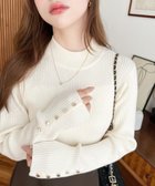 【モーメントプラス/moment+ / MEN】の12G袖口ボタンボトルネックリブニットプルオーバー アイボリー|ID: prp329100004736148 ipo3291000000034548609