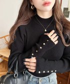 【モーメントプラス/moment+ / MEN】の12G袖口ボタンボトルネックリブニットプルオーバー ブラック|ID: prp329100004736148 ipo3291000000034548615