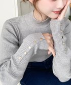 【モーメントプラス/moment+ / MEN】の12G袖口ボタンボトルネックリブニットプルオーバー 杢グレー|ID: prp329100004736148 ipo3291000000034949390