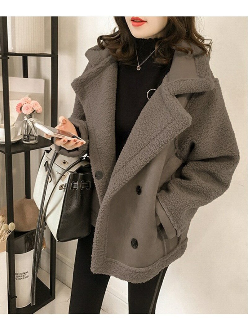 【アミュレット/Amulet】の【Amulet】フェイクムートンジャケット インテリア・キッズ・メンズ・レディースファッション・服の通販 founy(ファニー) 　ファッション　Fashion　レディースファッション　Fashion for Women　アウター　Coat / Outerwear Collection　レディースジャケット・軽アウター　Jackets　シンプル　Simple, Minimal　ジャケット　Jacket, Outerwear　楽ちん　Easy Fit, Comfortable　コーヒー|ID: prp329100004736182 ipo3291000000034443558