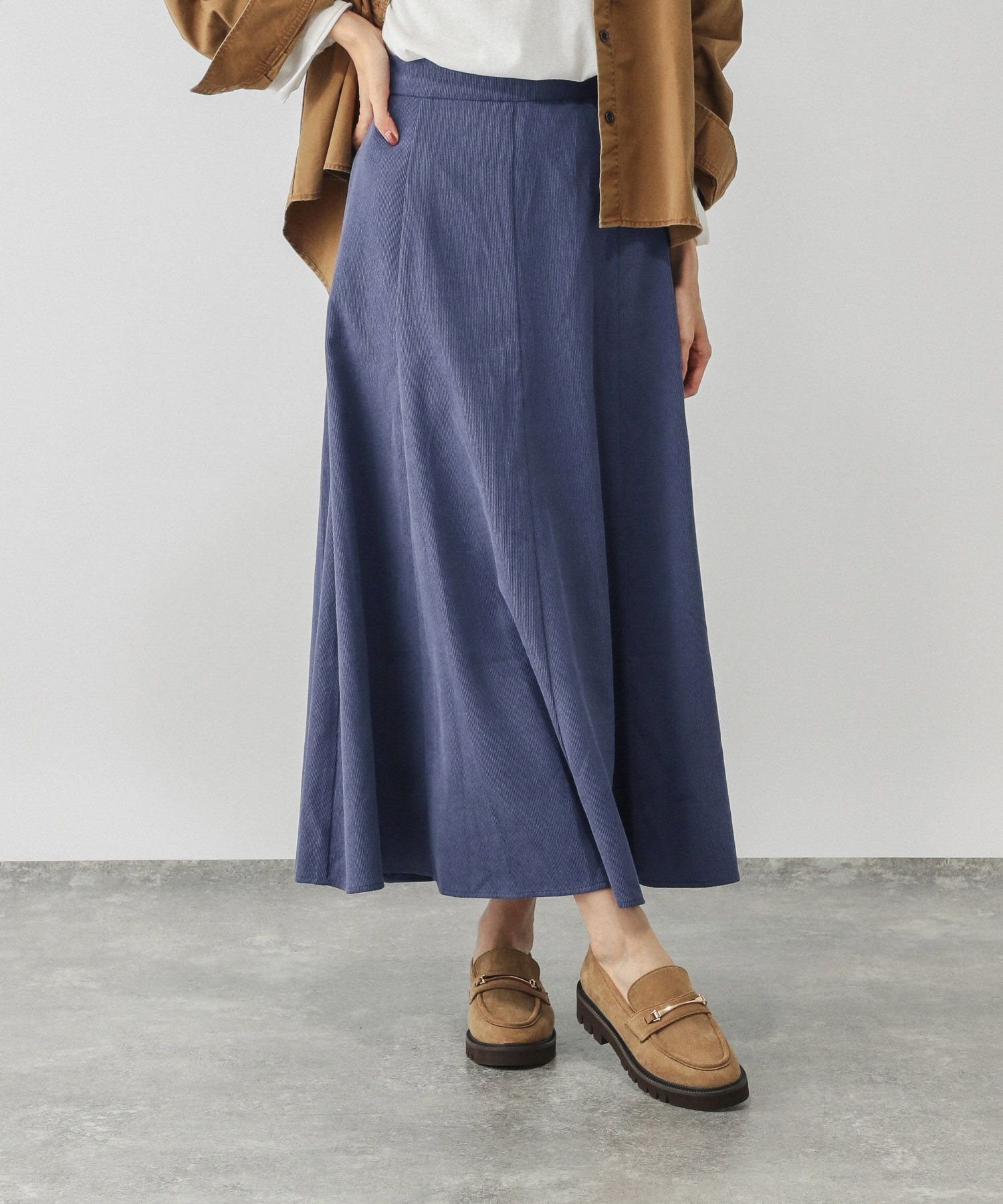 【グローバルワーク/GLOBAL WORK】のイージーケアコーデュロイフレアスカート/575178 インテリア・キッズ・メンズ・レディースファッション・服の通販 founy(ファニー) 　ファッション　Fashion　レディースファッション　Fashion for Women　スカート　Skirts　Aライン・フレアスカート　A-Line & Flared Skirts　ギャザー　Gathered, Ruffled　コーデュロイ　Corduroy, Cord Fabric　シンプル　Simple, Minimal　スウェット / スエット　Sweatshirt, Sweatwear　フレア　Flare, Flared　ロング　Long, Long-Length　楽ちん　Easy Fit, Comfortable　秋　Autumn　A/W・秋冬　Autumn/Winter　ブルー86|ID: prp329100004736259 ipo3291000000034436669