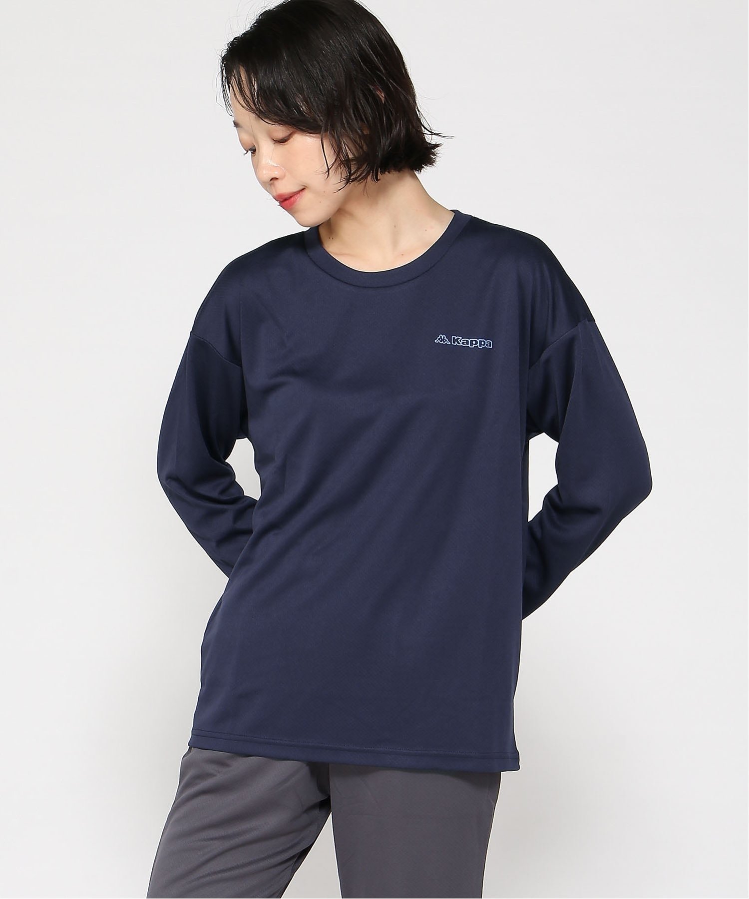 【ニッキー/nikki】のKappa/ロングスリーブTシャツ インテリア・キッズ・メンズ・レディースファッション・服の通販 founy(ファニー) 　ファッション　Fashion　レディースファッション　Fashion for Women　トップス・カットソー　Cut & Sew Tops　シャツ・ブラウス・オフィスカジュアル　Elegant Blouses & Button-Ups　ロングTシャツ・Tシャツ　Longline T-Shirts & Tees　シンプル　Simple, Minimal　スポーツ　Sports, Activewear　スリーブ　Sleeve, Long Sleeve / Short Sleeve　ボックス　Boxy, Box Shape　ミックス　Mix, Mixed Style　リラックス　Relax, Relaxed Fit　ロング　Long, Long-Length　NV|ID: prp329100004736277 ipo3291000000034244025