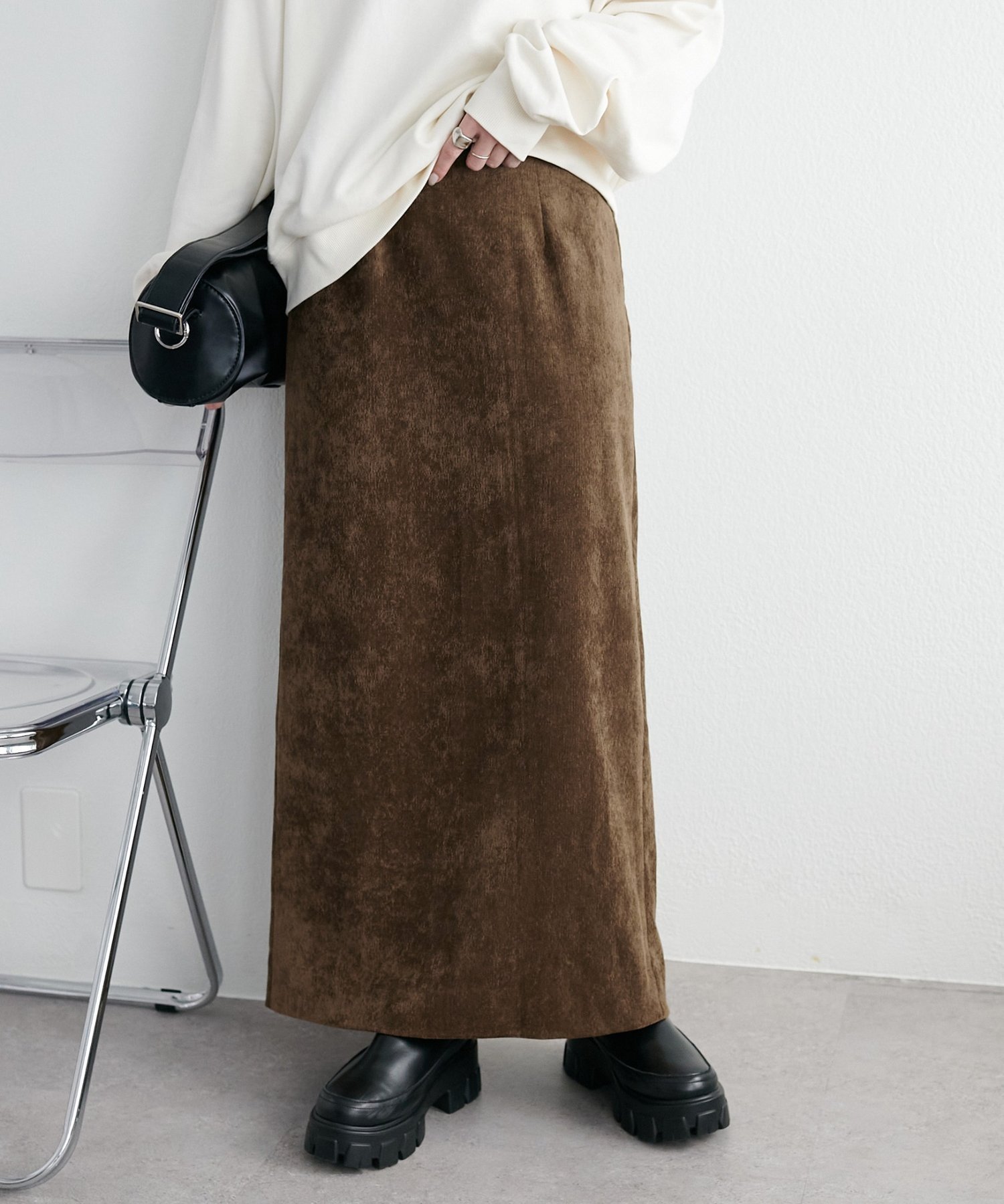 【ディスコート/Discoat】のキレイメコーデュロイスカート インテリア・キッズ・メンズ・レディースファッション・服の通販 founy(ファニー) ファッション Fashion レディースファッション Fashion for Women スカート Skirts コーデュロイ Corduroy, Cord Fabric スリット Slit, Slit Detail フロント Front, Front Design ブラウン|ID: prp329100004736321 ipo3291000000034587484