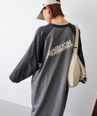 【アンドミー/andme】の配色ラグラン 長袖 プリント Tシャツワンピース グレー×チャコールグレー|ID: prp329100004736424 ipo3291000000034653212