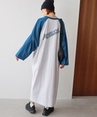 【アンドミー/andme】の配色ラグラン 長袖 プリント Tシャツワンピース オートミール×ブルー|ID: prp329100004736424 ipo3291000000034653214