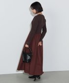 【ビームス ウイメン/BEAMS】のリブニットコンビ ウエストギャザーワンピース(手洗い可能) BURGUNDY|ID: prp329100004736434 ipo3291000000034508855