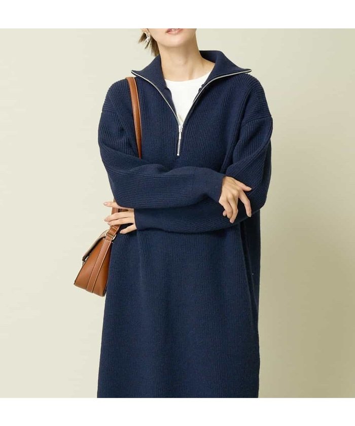 【アー ヴェー ヴェー/a.v.v】のハーフジップニットワンピース インテリア・キッズ・メンズ・レディースファッション・服の通販 founy(ファニー) https://founy.com/ ファッション Fashion レディースファッション Fashion for Women ワンピース Dresses ニットワンピース Knit Dresses カットソー Cut and Sewn Top ジップ Zip, Zipper スキッパー Skipper, Open Collar デニム Denim, Jeans Material トレンド Trend, Trending Now ハーフ Half, Half-Length ボトム Bottoms, Lower Wear 再入荷 Restock / Back in Stock おすすめ Recommended / Our Picks |ID: prp329100004736453 ipo3291000000034643606