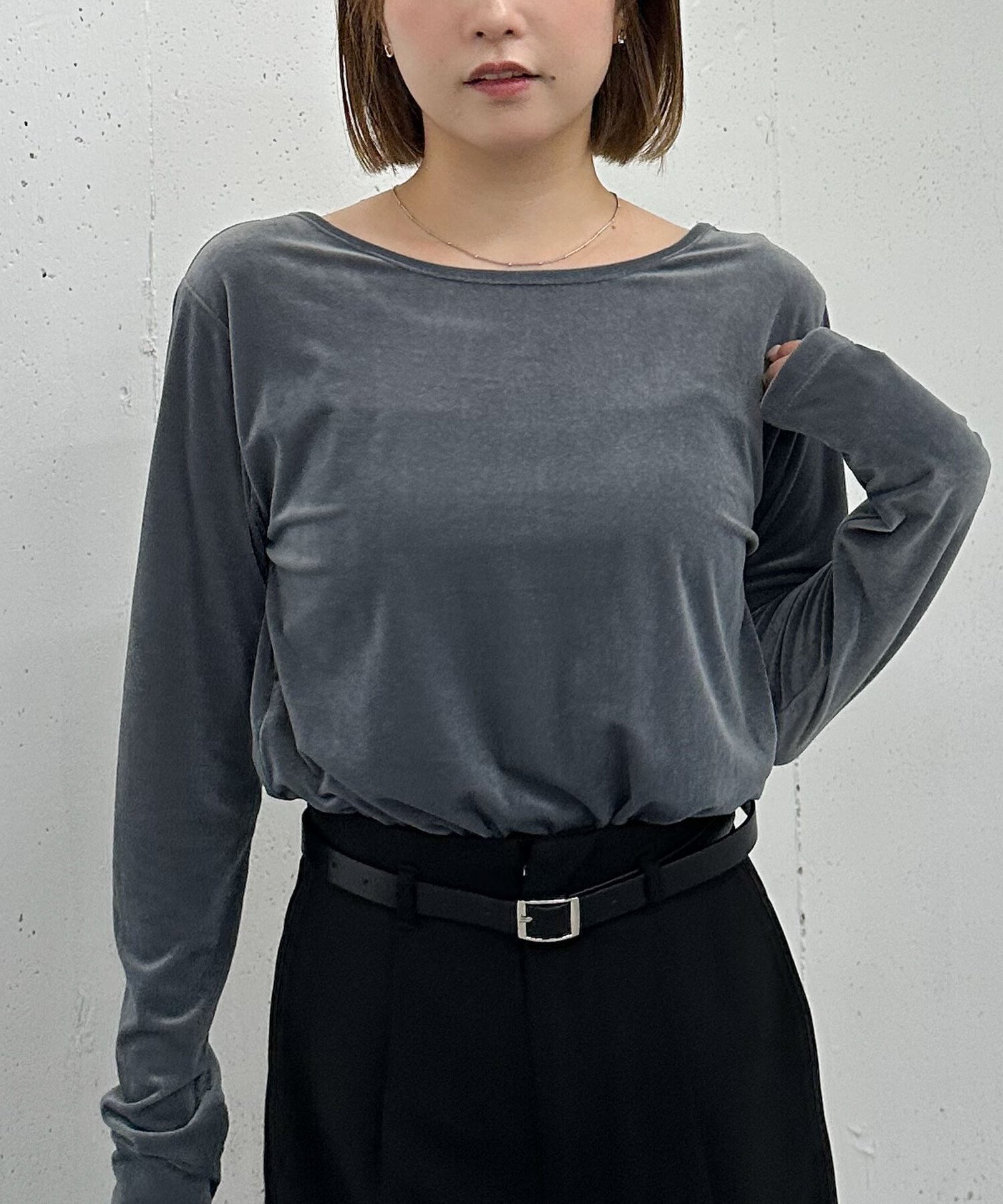【アルシーヴ/archives】のシアーベロアTOPS インテリア・キッズ・メンズ・レディースファッション・服の通販 founy(ファニー) 　ファッション　Fashion　レディースファッション　Fashion for Women　トップス・カットソー　Cut & Sew Tops　ベロアトップス　Velour Tops / Velvet-Look Items　インナー　Innerwear　シアー　Sheer, See-Through　デコルテ　Décolleté, Neckline　ベロア　Velour, Soft Velvet　春　Spring　秋　Autumn　BLUE GRAY|ID: prp329100004736502 ipo3291000000034246291