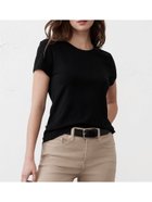 【バナナリパブリック ファクトリーストア/BANANA REPUBLIC FACTORY STORE】のBANANA REPUBLIC FACTORY STORE タイムレスクルーネックTシャツ 人気、トレンドファッション・服の通販 founy(ファニー) ファッション Fashion レディースファッション Fashion for Women トップス・カットソー Cut & Sew Tops シャツ・ブラウス・オフィスカジュアル Elegant Blouses & Button-Ups ロングTシャツ・Tシャツ Longline T-Shirts & Tees ストレート Straight, Straight Cut フィット Fit, Slim Fit 半袖 Short Sleeve, Half Sleeve thumbnail BLACK|ID: prp329100004736555 ipo3291000000034358559