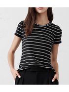 【バナナリパブリック ファクトリーストア/BANANA REPUBLIC FACTORY STORE】のBANANA REPUBLIC FACTORY STORE タイムレスクルーネックTシャツ 人気、トレンドファッション・服の通販 founy(ファニー) ファッション Fashion レディースファッション Fashion for Women トップス・カットソー Cut & Sew Tops シャツ・ブラウス・オフィスカジュアル Elegant Blouses & Button-Ups ロングTシャツ・Tシャツ Longline T-Shirts & Tees ストレート Straight, Straight Cut フィット Fit, Slim Fit 半袖 Short Sleeve, Half Sleeve thumbnail BLACK_STRIPE|ID: prp329100004736555 ipo3291000000034358569