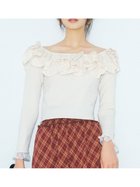 【リリーブラウン/Lily Brown】のモールフリルニットトップス WHT[001]|ID: prp329100004736557 ipo3291000000034532141