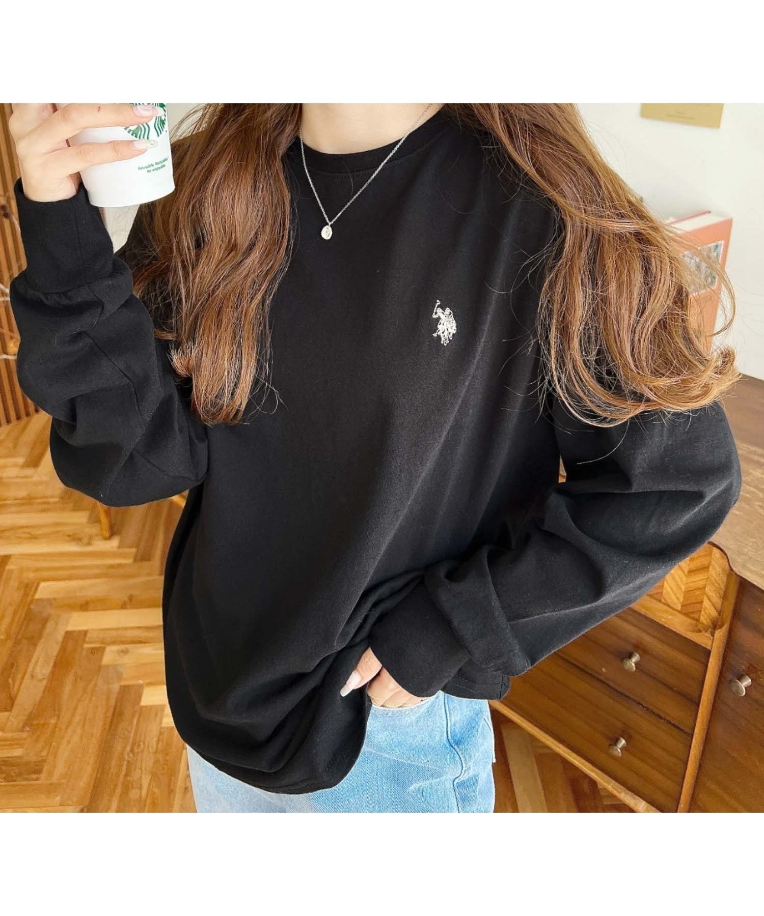 【モーメントプラス/moment+ / MEN】のU.S.POLO ASSN ワンポイント刺繍ロンT インテリア・キッズ・メンズ・レディースファッション・服の通販 founy(ファニー)  ファッション Fashion メンズファッション Fashion for Men アクセサリー Fashion Accessories インナー Innerwear カーディガン Cardigan, Knitwear 軽量 Lightweight, Ultra Light シンプル Simple, Minimal ジャケット Jacket, Outerwear デニム Denim, Jeans Material トレンド Trend, Trending Now 長袖 Long Sleeve, Full Sleeve ベーシック Basic, Essential ボトム Bottoms, Lower Wear 別注 Limited Edition, Custom Order ワンポイント One Point, Statement Accent 再入荷 Restock / Back in Stock プチプライス・低価格 Affordable / Budget Price ブラック|ID: prp329100004736565 ipo3291000000034298725