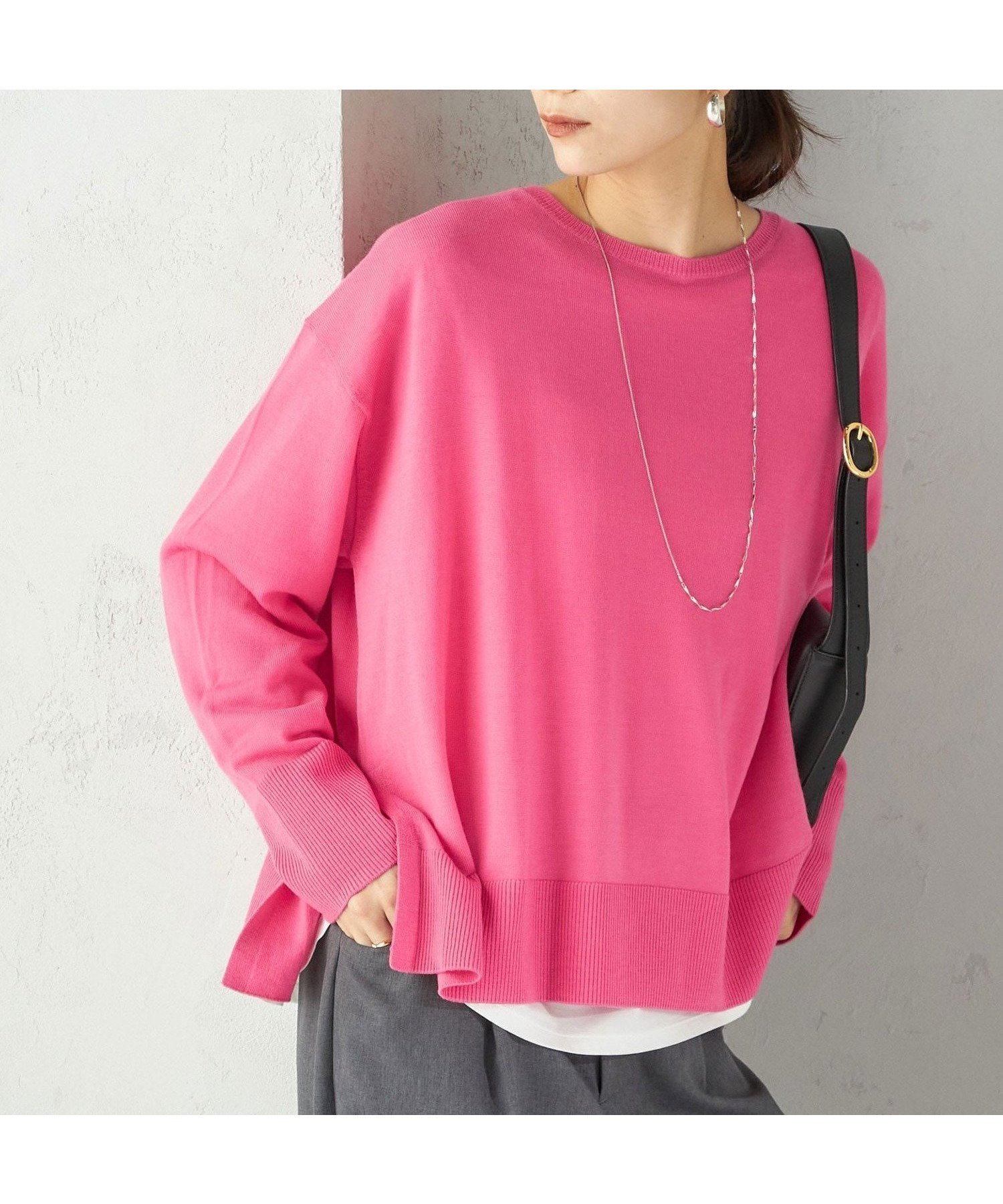 【シップス フォー ウィメン/SHIPS】の手洗い可能 14G ウォッシャブル クルーネック ニット プルオーバー インテリア・キッズ・メンズ・レディースファッション・服の通販 founy(ファニー) 　ファッション　Fashion　レディースファッション　Fashion for Women　トップス・カットソー　Cut & Sew Tops　ニット　Knit Tops & Sweaters　カジュアルプルオーバー・ニットトップス　Pullovers & Knit Tops / Casual Pullovers　インナー　Innerwear　ウォッシャブル　Machine Washable　ポケット　Pocket, Pocket Detail　おすすめ　Recommended / Our Picks　2025年　2025　2025-2026秋冬・A/W　Autumn/Winter 2025–26 AW25–26　ピンク|ID: prp329100004736569 ipo3291000000035197715