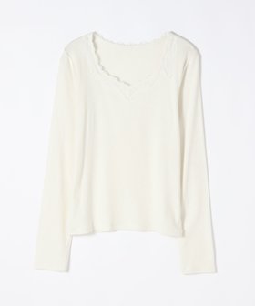 【ジーナシス/JEANASiS】のレーストリムテレコLS TEE 人気、トレンドファッション・服の通販 founy(ファニー) ファッション Fashion レディースファッション Fashion for Women おすすめ Recommended / Our Picks インナー Innerwear カーディガン Cardigan, Knitwear シンプル Simple, Minimal タンク Tank Top, Sleeveless Top パーカー Hoodie, Parka レース Lace, Lace Fabric 夏 Summer 春 Spring S/S・春夏 SS, Spring/Summer, Warm Season |ID:prp329100004736604