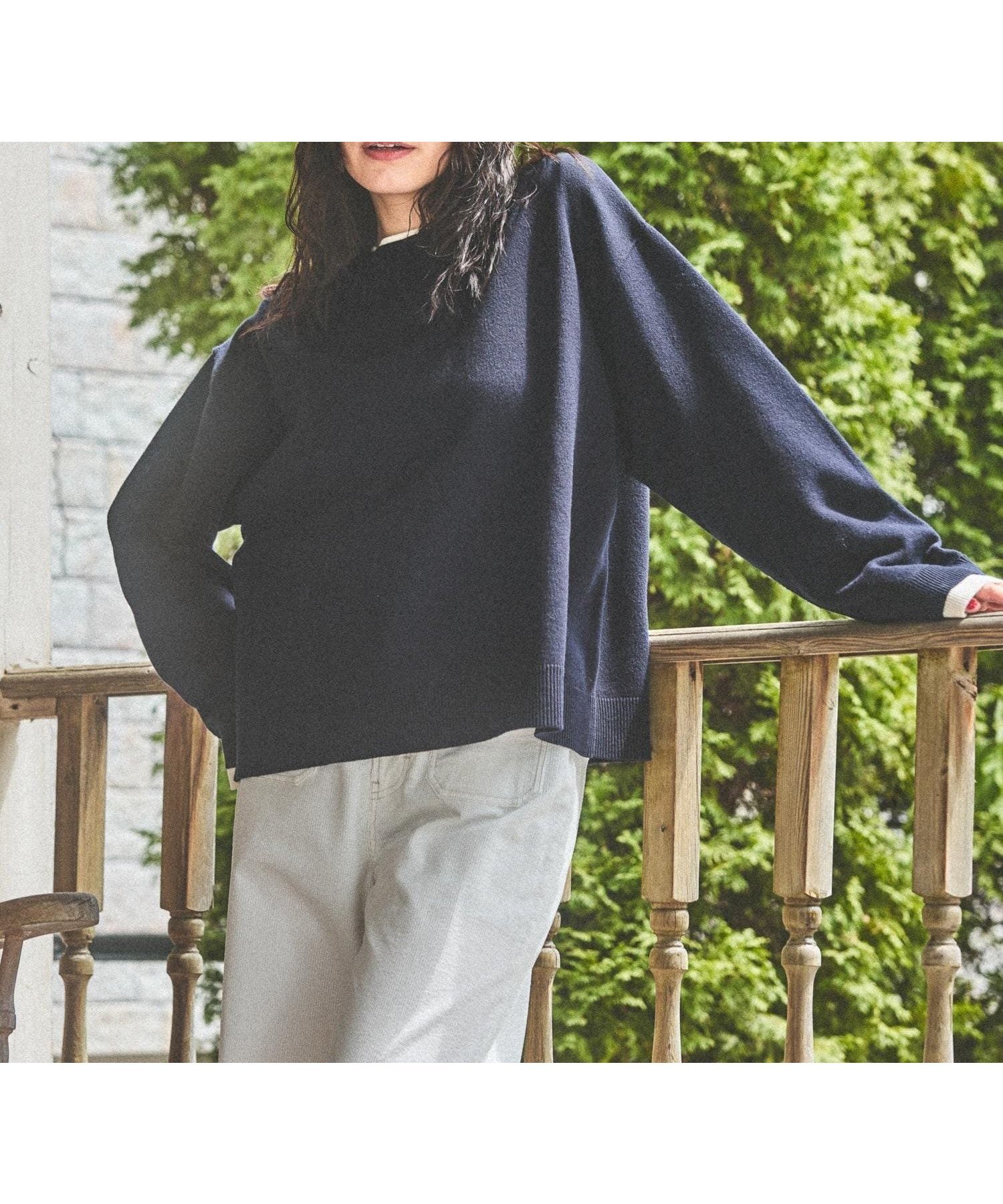 【ニコアンド/niko and】のレイヤー風クループルオーバー インテリア・キッズ・メンズ・レディースファッション・服の通販 founy(ファニー) 　ファッション　Fashion　レディースファッション　Fashion for Women　トップス・カットソー　Cut & Sew Tops　カジュアルプルオーバー・ニットトップス　Pullovers & Knit Tops / Casual Pullovers　おすすめ　Recommended / Our Picks　アクリル　Acrylic Material　キルト　Quilt, Quilted Fabric　シンプル　Simple, Minimal　スウェット / スエット　Sweatshirt, Sweatwear　チェック　Check, Plaid, Tartan　トレンド　Trend, Trending Now　バランス　Balance, Style Balance　ベーシック　Basic, Essential　ボトム　Bottoms, Lower Wear　エレガント 上品　Elegant　ネイビー|ID: prp329100004736659 ipo3291000000034215156