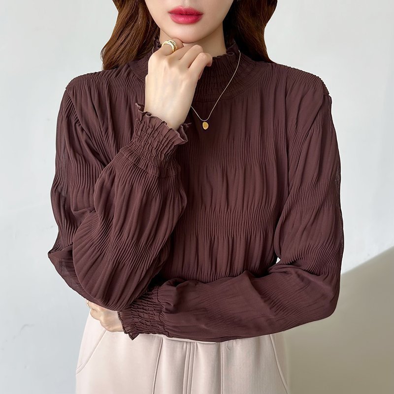 【ココモモ/COCOMOMO】の裏起毛 ハイネック ブラウス フリルハイネック シャーリング フリルブラウス 人気、トレンドファッション・服の通販 founy(ファニー) ファッション Fashion レディースファッション Fashion for Women トップス・カットソー Cut & Sew Tops シャツ・ブラウス・オフィスカジュアル Elegant Blouses & Button-Ups インナー Innerwear クラシカル Classical, Vintage-Inspired シャーリング Shirring, Ruched スウェット / スエット Sweatshirt, Sweatwear スリーブ Sleeve, Long Sleeve / Short Sleeve ハイネック High Neck, Mock Neck フェミニン Feminine, Girly フリル Frill, Ruffle ベスト Vest, Waistcoat レース Lace, Lace Fabric A/W・秋冬 Autumn/Winter other-1|ID: prp329100004736664 ipo3291000000034644921