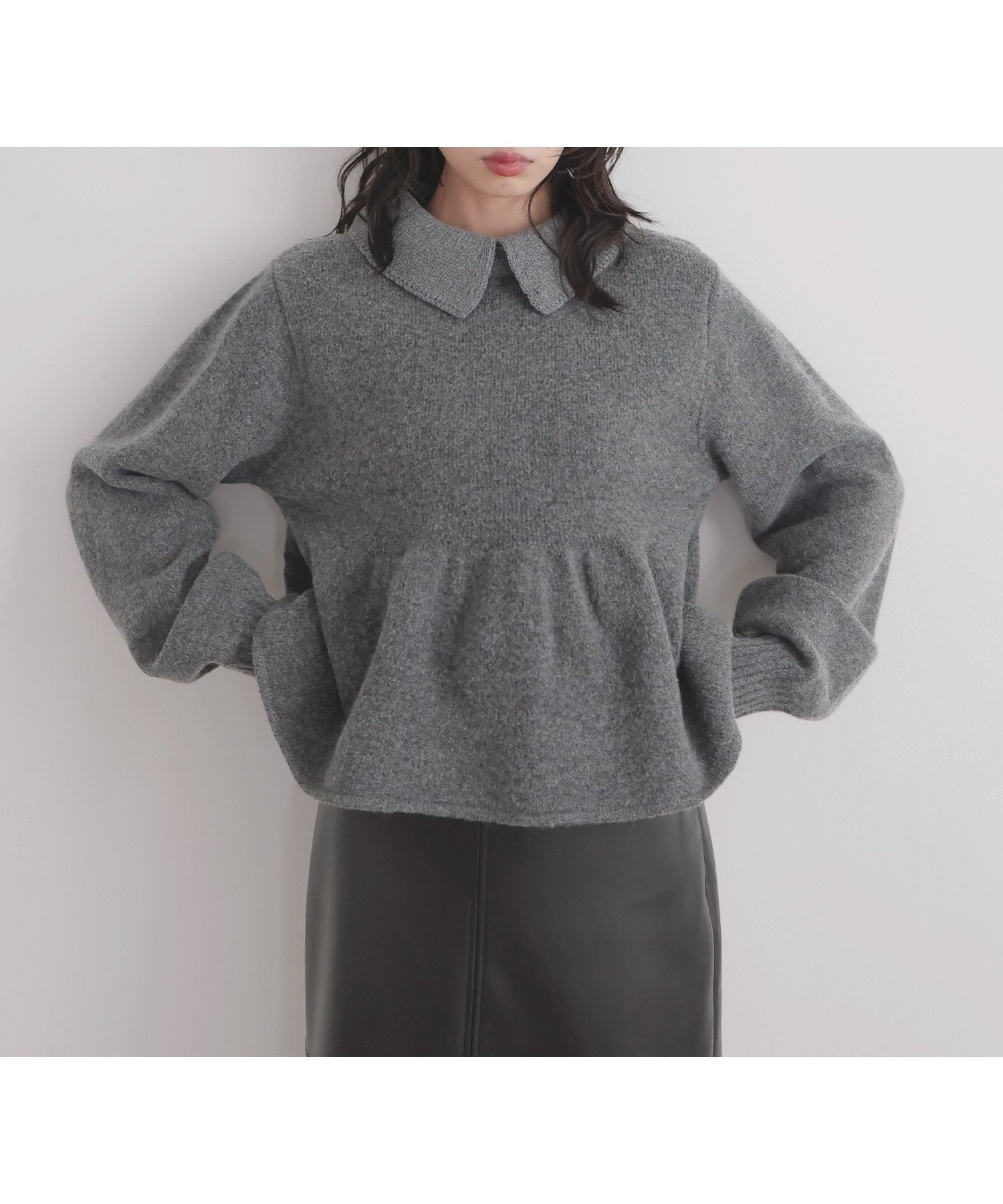 【リアン/Lian】のペプラムポロニットプルオーバー インテリア・キッズ・メンズ・レディースファッション・服の通販 founy(ファニー) 　ファッション　Fashion　レディースファッション　Fashion for Women　トップス・カットソー　Cut & Sew Tops　ニット　Knit Tops & Sweaters　カジュアルプルオーバー・ニットトップス　Pullovers & Knit Tops / Casual Pullovers　ペプラム　Peplum, Flared Hem　チャコールグレー|ID: prp329100004736676 ipo3291000000034882172
