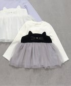 【エフオー オンラインストア/F.O.Online Store / KIDS】のネコモチーフチュールドッキングトップス 人気、トレンドファッション・服の通販 founy(ファニー) ファッション Fashion キッズファッション Fashion for Kids トップス・カットソー Cut & Sew Tops トレーナー Sweatshirt, Trainer thumbnail ブラック|ID: prp329100004736700 ipo3291000000034215355