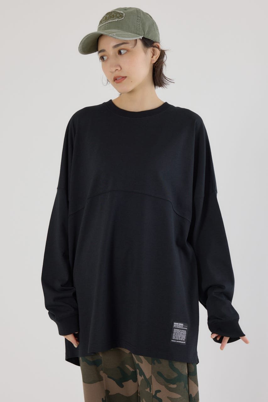 【ロデオクラウンズワイドボウル/RODEO CROWNS WIDE BOWL】の【UNISEX】SHARE ビッグフットボール L/S Tシャツ インテリア・キッズ・メンズ・レディースファッション・服の通販 founy(ファニー) 　ファッション　Fashion　レディースファッション　Fashion for Women　トップス・カットソー　Cut & Sew Tops　シャツ・ブラウス・オフィスカジュアル　Elegant Blouses & Button-Ups　ロングTシャツ・Tシャツ　Longline T-Shirts & Tees　ユニセックス　Unisex, Genderless　おすすめ　Recommended / Our Picks　スキニー　Skinny, Slim Fit　ビッグ　Big, Oversized　ボトム　Bottoms, Lower Wear　レギンス　Leggings, Stretch Pants　BLK|ID: prp329100004736712 ipo3291000000034286930