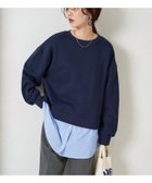 【フリークスストア/FREAK'S STORE】の裏起毛 スウェット × シャツ レイヤード風 トップス【限定展開】 25AW ネイビー|ID: prp329100004736737 ipo3291000000034215556
