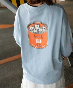 【アイモハ/aimoha】のHOOK -original- ヴィンテージ風缶詰猫バックプリントTEE 人気、トレンドファッション・服の通販 founy(ファニー) ファッション Fashion レディースファッション Fashion for Women バッグ Bags イラスト Illustration グラフィック Graphic, Graphic Design シンプル Simple, Minimal スリーブ Sleeve, Long Sleeve / Short Sleeve フロント Front, Front Design プリント Print, Printed Pattern ロング Long, Long-Length ワンポイント One Point, Statement Accent ヴィンテージ Vintage Style 猫 Cat, Kitty |ID:prp329100004736738