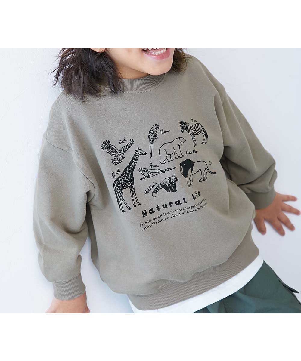【デビロック/devirock / KIDS】のデビラボ BOXシルエット プリント トレーナー トレーナー トップス 25AW インテリア・キッズ・メンズ・レディースファッション・服の通販 founy(ファニー) ファッション Fashion キッズファッション Fashion for Kids トップス・カットソー Cut & Sew Tops シンプル Simple, Minimal ストレッチ Stretch, Stretchy Fabric デニム Denim, Jeans Material トレンド Trend, Trending Now トレーナー Sweatshirt, Trainer プリント Print, Printed Pattern 2025年 2025 2025-2026秋冬・A/W Autumn/Winter 2025–26 AW25–26 010-アニマルズ-Dグレージュ|ID: prp329100004736817 ipo3291000000034565068