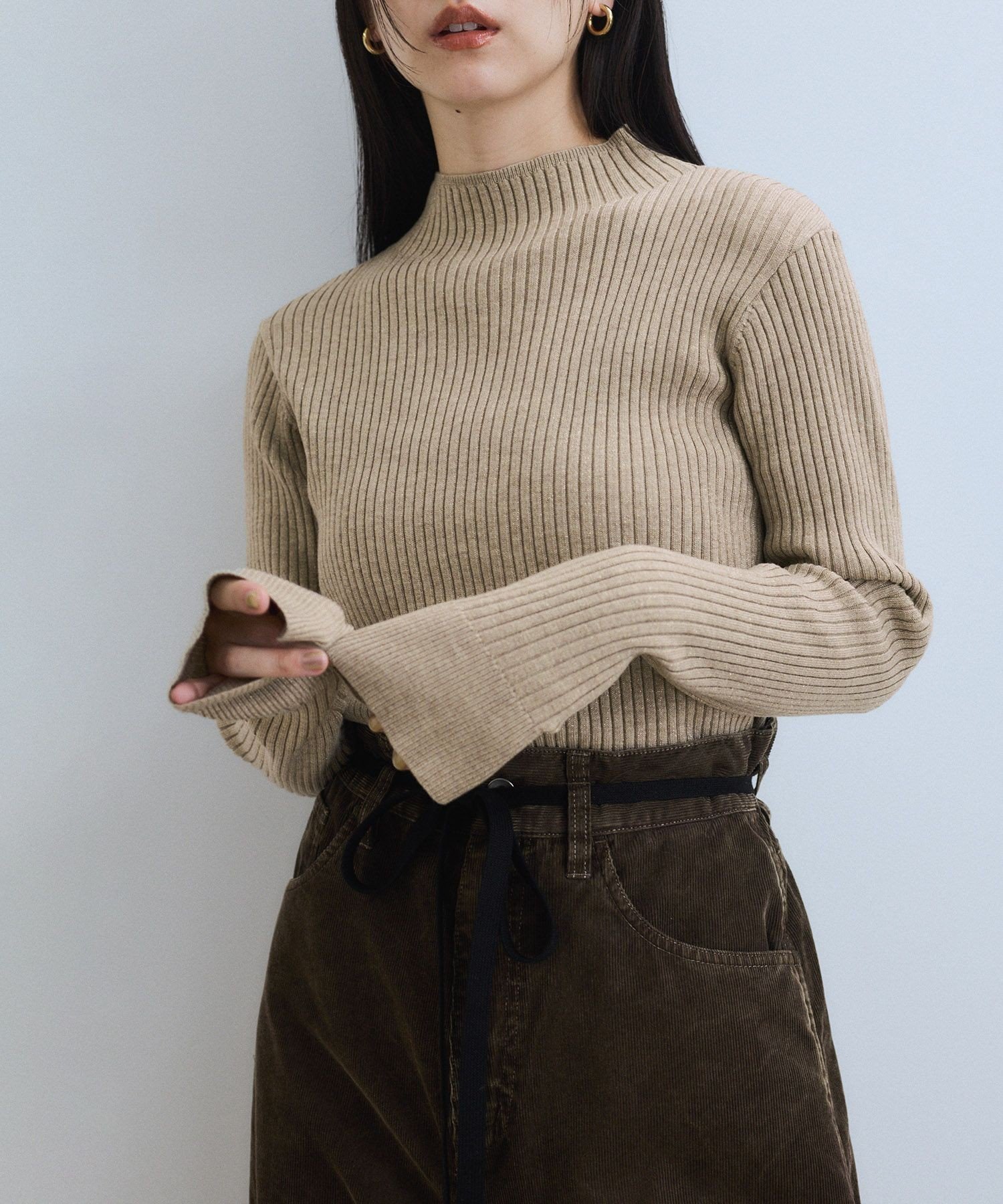 【アダム エ ロペ/ADAM ET ROPE'】の【WEB限定】・【定番人気】ハイネックラメニットプルオーバー インテリア・キッズ・メンズ・レディースファッション・服の通販 founy(ファニー) ファッション Fashion レディースファッション Fashion for Women トップス・カットソー Cut & Sew Tops ニット Knit Tops & Sweaters カジュアルプルオーバー・ニットトップス Pullovers & Knit Tops / Casual Pullovers ウォッシャブル Machine Washable シンプル Simple, Minimal スラックス Slacks, Dress Pants スリット Slit, Slit Detail デニム Denim, Jeans Material 定番 Standard, Basic Item 人気 Popular, Best Seller ハイネック High Neck, Mock Neck フロント Front, Front Design ベーシック Basic, Essential ポケット Pocket, Pocket Detail A/W・秋冬 Autumn/Winter 2026年 2026 ベージュ(27)|ID: prp329100004736945 ipo3291000000034883837