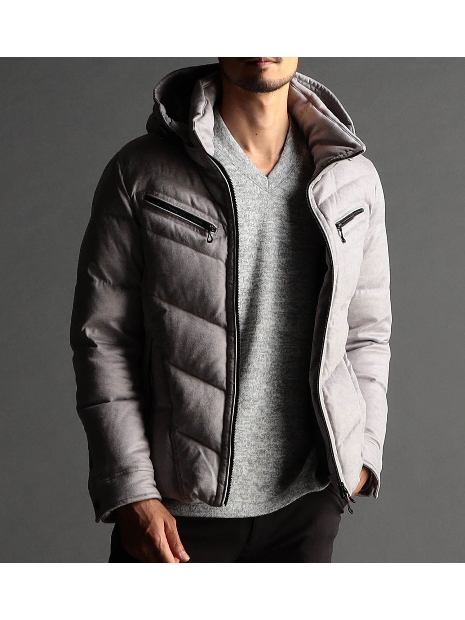 【ニコル/NICOLE / MEN】のマイクロスウェードダウンブルゾン インテリア・キッズ・メンズ・レディースファッション・服の通販 founy(ファニー) ファッション Fashion メンズファッション Fashion for Men オレンジ Orange シェイプ Shape, Slim Fit シルバー Silver, Metallic Silver ストレッチ Stretch, Stretchy Fabric スマート Smart, Elegant ダウン Down, Puffer ドット Polka Dot, Dot Pattern バイアス Bias, Diagonal Cut パッチ Patch, Appliqué フィット Fit, Slim Fit ブルゾン Blouson, Bomber Jacket プリント Print, Printed Pattern ポケット Pocket, Pocket Detail 別注 Limited Edition, Custom Order ライダース Riders エレガント 上品 Elegant 29グレー|ID: prp329100004736948 ipo3291000000034691202