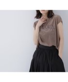 【ナチュラル ビューティー ベーシック/NATURAL BEAUTY BASIC】のベロアロゴ刺繍トップス モカ|ID: prp329100004737010 ipo3291000000034217131