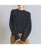 【ユナイテッドアローズ/UNITED ARROWS】の透かし編み クルーネック ニットプルオーバー BLACK|ID: prp329100004737035 ipo3291000000034776108