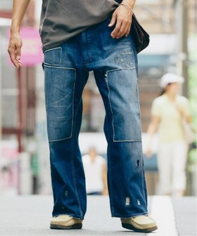 【ジャーナルスタンダード レリューム/JOURNAL STANDARD relume / MEN】のRelume Jeans リメイク ライトオンス デニムペインターパンツ 人気、トレンドファッション・服の通販 founy(ファニー) ファッション Fashion メンズファッション Fashion for Men ボトムス Bottoms シンプル Simple, Minimal ストレート Straight, Straight Cut デニム Denim, Jeans Material リアル Real, Realistic リメイク Remake, Reconstructed ワイド Wide, Wide Fit ヴィンテージ Vintage Style |ID:prp329100004737066