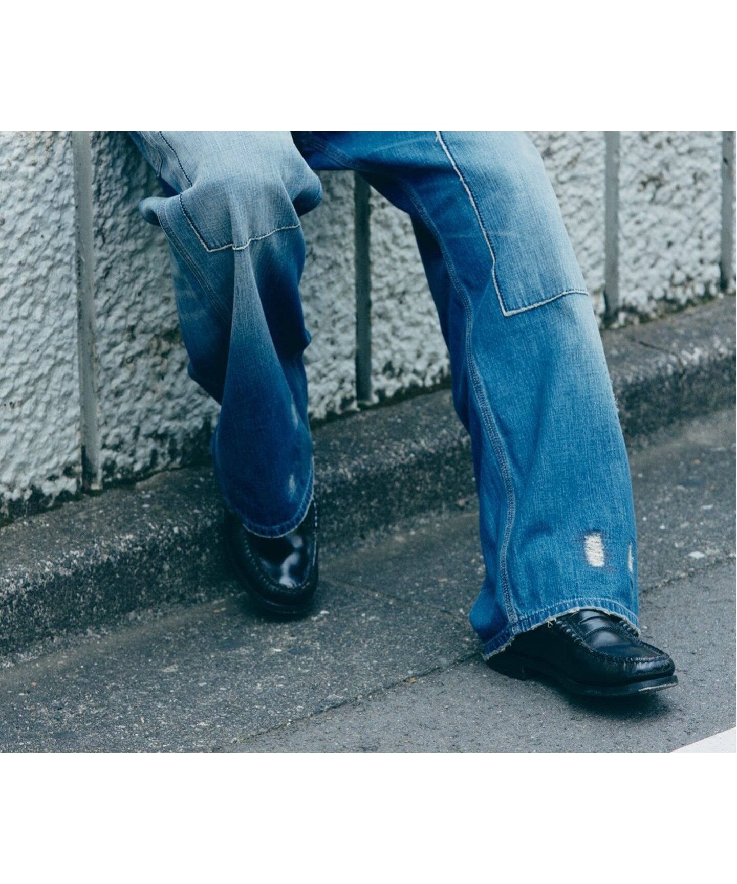 【ジャーナルスタンダード レリューム/JOURNAL STANDARD relume / MEN】のRelume Jeans リメイク ライトオンス デニムペインターパンツ インテリア・キッズ・メンズ・レディースファッション・服の通販 founy(ファニー) 　ファッション　Fashion　メンズファッション　Fashion for Men　ボトムス　Bottoms　シンプル　Simple, Minimal　ストレート　Straight, Straight Cut　デニム　Denim, Jeans Material　リアル　Real, Realistic　リメイク　Remake, Reconstructed　ワイド　Wide, Wide Fit　ヴィンテージ　Vintage Style　ブルー|ID: prp329100004737066 ipo3291000000034217419