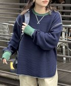 【シーピーシーエム/CPCM】のリブ配色ステッチワッフルプルオーバー 人気、トレンドファッション・服の通販 founy(ファニー) ファッション Fashion レディースファッション Fashion for Women トップス・カットソー Cut & Sew Tops カジュアルプルオーバー・ニットトップス Pullovers & Knit Tops / Casual Pullovers おすすめ Recommended / Our Picks スリット Slit, Slit Detail ロング Long, Long-Length ワッフル Waffle, Waffle Knit thumbnail ネイビー|ID: prp329100004737169 ipo3291000000034578024