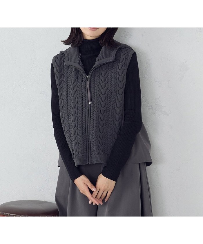 【コムサイズム/COMME CA ISM】のケーブルニット*タフタジレ インテリア・キッズ・メンズ・レディースファッション・服の通販 founy(ファニー) https://founy.com/ ファッション Fashion レディースファッション Fashion for Women アウター Coat / Outerwear Collection トップス・カットソー Cut & Sew Tops ニット Knit Tops & Sweaters ベスト&ジレ / 重ね着スタイル Vests & Gilets インナー Innerwear タフタ Taffeta, Structured Fabric 人気 Popular, Best Seller バランス Balance, Style Balance ポケット Pocket, Pocket Detail ミックス Mix, Mixed Style ロング Long, Long-Length おすすめ Recommended / Our Picks |ID: prp329100004737224 ipo3291000000034218202