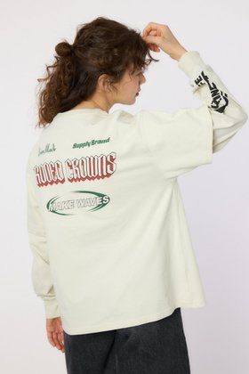 【ロデオクラウンズワイドボウル/RODEO CROWNS WIDE BOWL】のVintageフェイクレイヤードロングスリーブTシャツ 人気、トレンドファッション・服の通販 founy(ファニー) ファッション Fashion レディースファッション Fashion for Women トップス・カットソー Cut & Sew Tops シャツ・ブラウス・オフィスカジュアル Elegant Blouses & Button-Ups ロングTシャツ・Tシャツ Longline T-Shirts & Tees おすすめ Recommended / Our Picks カーゴパンツ Cargo Pants, Utility Pants クラッシュ Distressed, Crashed Style デニム Denim, Jeans Material プリント Print, Printed Pattern |ID:prp329100004737313