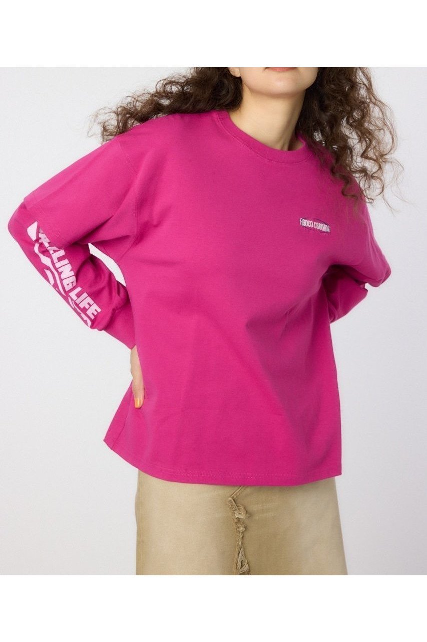 【ロデオクラウンズワイドボウル/RODEO CROWNS WIDE BOWL】のVintageフェイクレイヤードロングスリーブTシャツ インテリア・キッズ・メンズ・レディースファッション・服の通販 founy(ファニー) 　ファッション　Fashion　レディースファッション　Fashion for Women　トップス・カットソー　Cut & Sew Tops　シャツ・ブラウス・オフィスカジュアル　Elegant Blouses & Button-Ups　ロングTシャツ・Tシャツ　Longline T-Shirts & Tees　おすすめ　Recommended / Our Picks　カーゴパンツ　Cargo Pants, Utility Pants　クラッシュ　Distressed, Crashed Style　デニム　Denim, Jeans Material　プリント　Print, Printed Pattern　D/PNK3|ID: prp329100004737313 ipo3291000000034441966