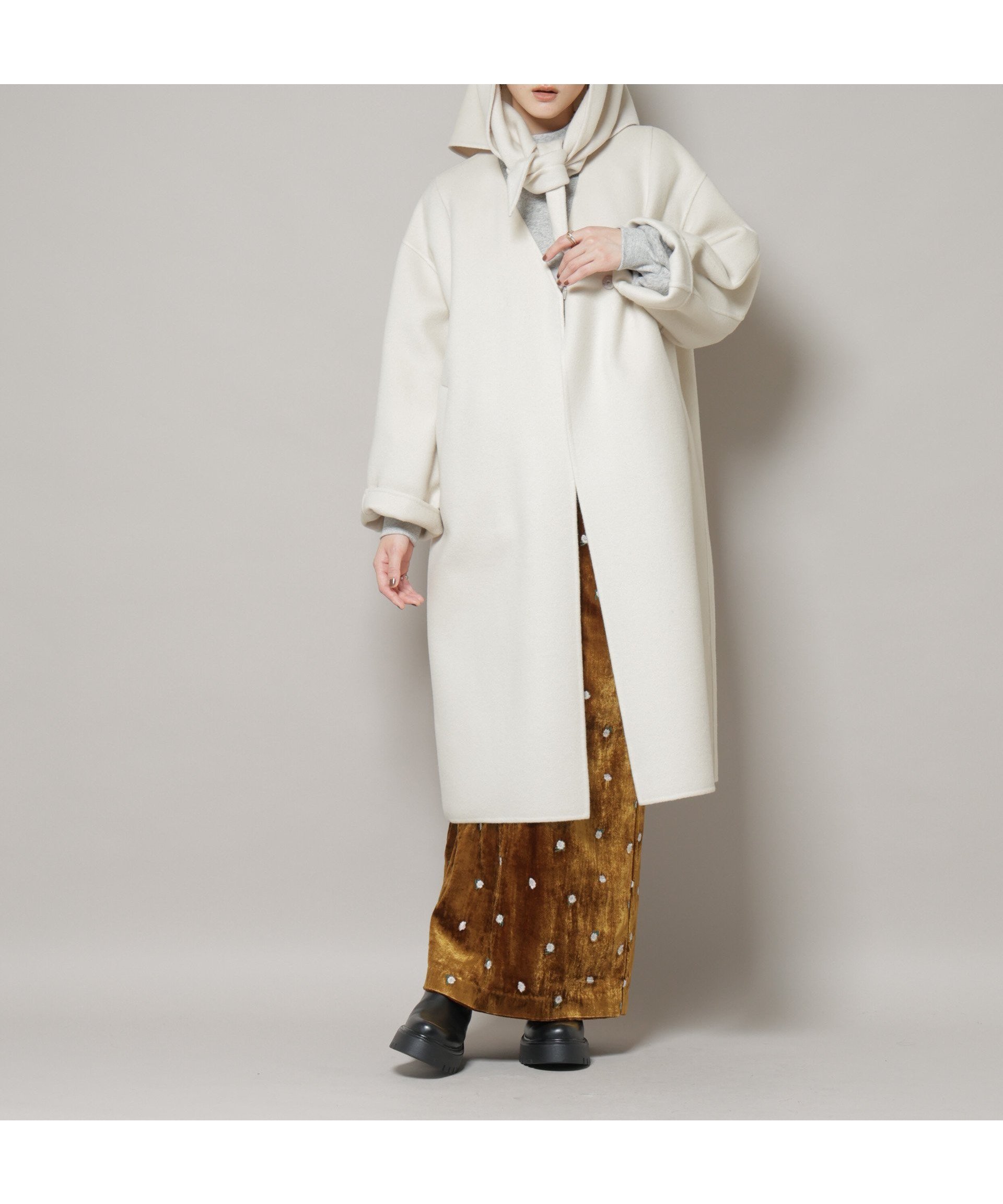 【ナノ ユニバース/nano universe】のSUPER110blend リバーノーカラーロングコート インテリア・キッズ・メンズ・レディースファッション・服の通販 founy(ファニー) 　ファッション　Fashion　レディースファッション　Fashion for Women　アウター　Coat / Outerwear Collection　コート・ロングコート・ピーコート　Long Coats, Peacoats & More　インナー　Innerwear　シンプル　Simple, Minimal　ダブル　Double, Double-Breasted　バランス　Balance, Style Balance　フェイス　Face, Facial Design　フロント　Front, Front Design　ポケット　Pocket, Pocket Detail　リラックス　Relax, Relaxed Fit　ロング　Long, Long-Length　エレガント 上品　Elegant　2025年　2025　2025-2026秋冬・A/W　Autumn/Winter 2025–26 AW25–26　アイボリー7|ID: prp329100004737332 ipo3291000000034524810