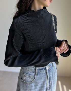 【リエディ/Re:EDIT】の配色切り替えメロープリーツハイネックトップス 人気、トレンドファッション・服の通販 founy(ファニー) ファッション Fashion レディースファッション Fashion for Women トップス・カットソー Cut & Sew Tops インナー Innerwear シンプル Simple, Minimal ハイネック High Neck, Mock Neck ビスチェ Bustier, Corset Top プリーツ Pleats, Pleated ベスト Vest, Waistcoat 無地 Plain, Solid Color |ID:prp329100004737373