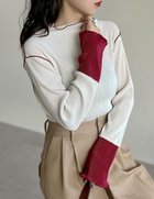 【リエディ/Re:EDIT】の配色切り替えメロープリーツハイネックトップス 人気、トレンドファッション・服の通販 founy(ファニー) ファッション Fashion レディースファッション Fashion for Women トップス・カットソー Cut & Sew Tops インナー Innerwear シンプル Simple, Minimal ハイネック High Neck, Mock Neck ビスチェ Bustier, Corset Top プリーツ Pleats, Pleated ベスト Vest, Waistcoat 無地 Plain, Solid Color thumbnail アイボリー×ボルドー|ID: prp329100004737373 ipo3291000000034518296