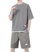 【セットアップセブン/SETUP7】のSETUP7/ワッフル半袖Tee×ハーフパンツ セットアップ Tシャツ ショートパンツ ワンマイル クールタッチ素材 吸汗性 通気性 半袖 メゾンクラブ GRY|ID: prp329100004737376 ipo3291000000034479792