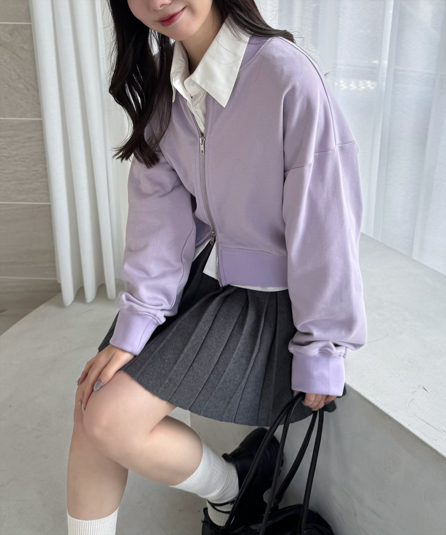 【クリア/clear】のダブルジップカットソートップス インテリア・キッズ・メンズ・レディースファッション・服の通販 founy(ファニー) 　ファッション　Fashion　レディースファッション　Fashion for Women　トップス・カットソー　Cut & Sew Tops　カットソー・ベーシックTシャツ　Cut-and-Sewn Tops / Stretch Tees & Basics　インナー　Innerwear　シンプル　Simple, Minimal　ジップ　Zip, Zipper　ベーシック　Basic, Essential　LAV|ID: prp329100004737382 ipo3291000000034219029